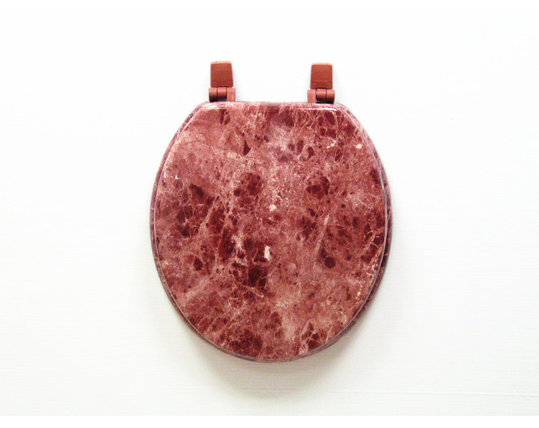 Trimmer Marbleized Molded Wood Round Toilet Seat & Reviews Wayfair